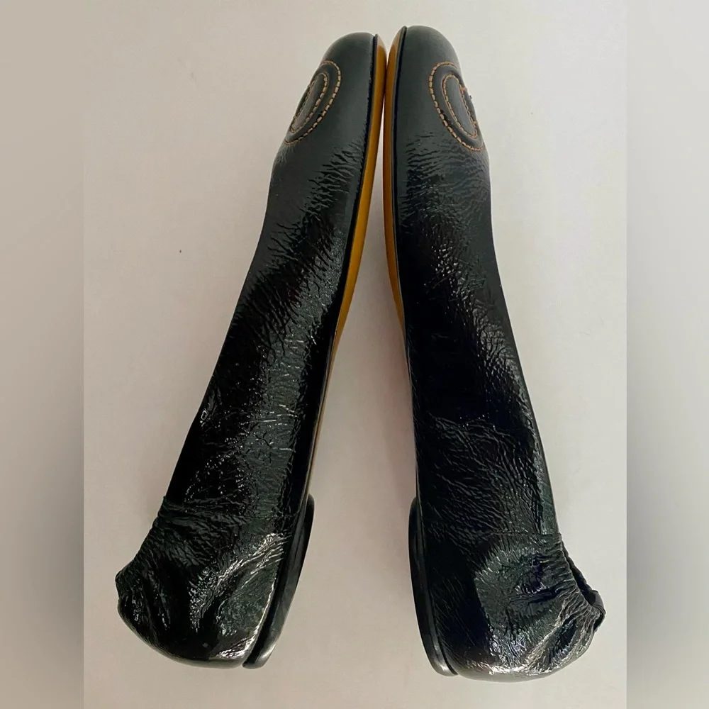 GUCCI Black Patent Leather Horsebit Embroidered Ballet Flats - Picture 6 of 14